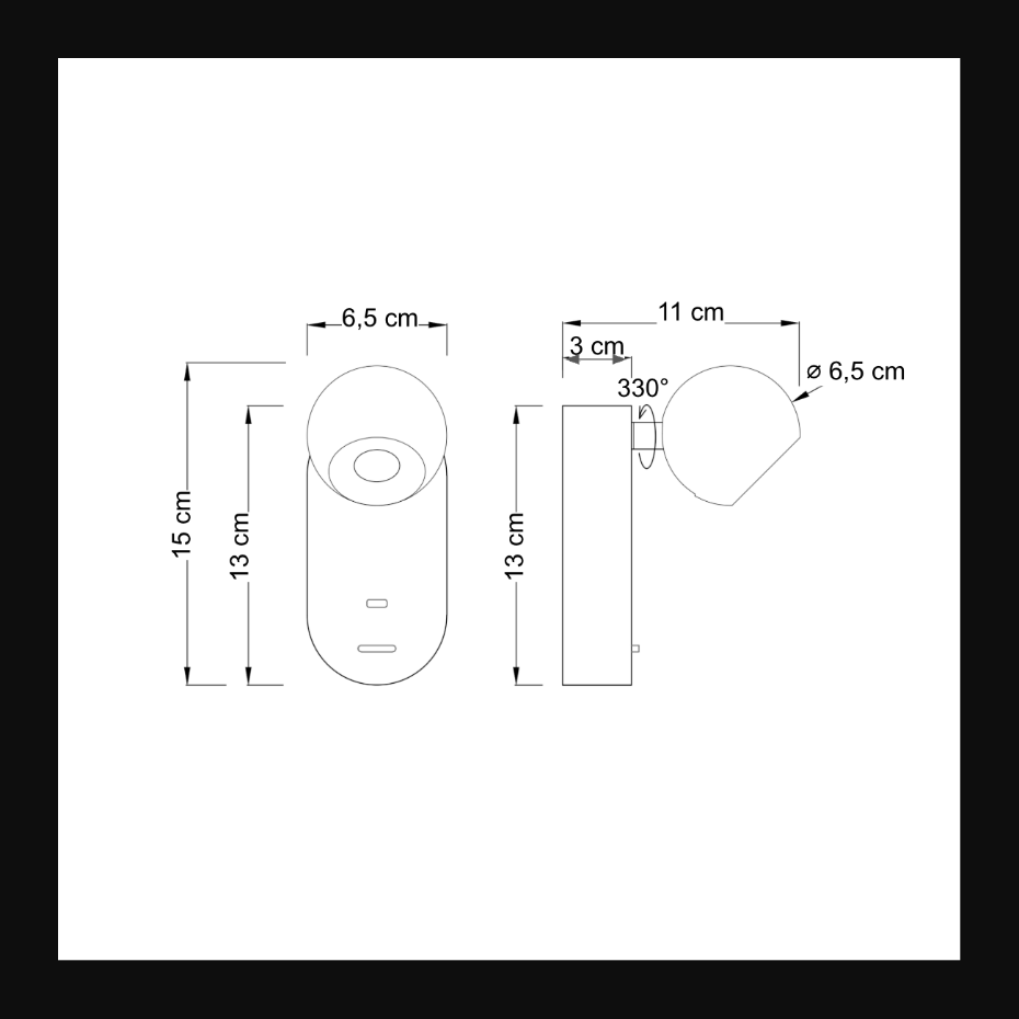 Applique LED chic avec port USB-C - YVAN