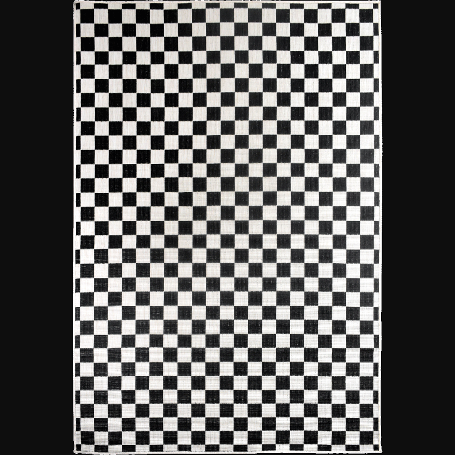 Tapis extérieur, kilim reversible motif damier LYN2 X REVERSIBLE
