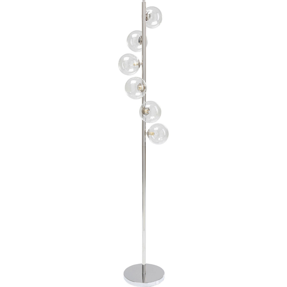 Lampadaire en verre et acier, SCALA BALLS