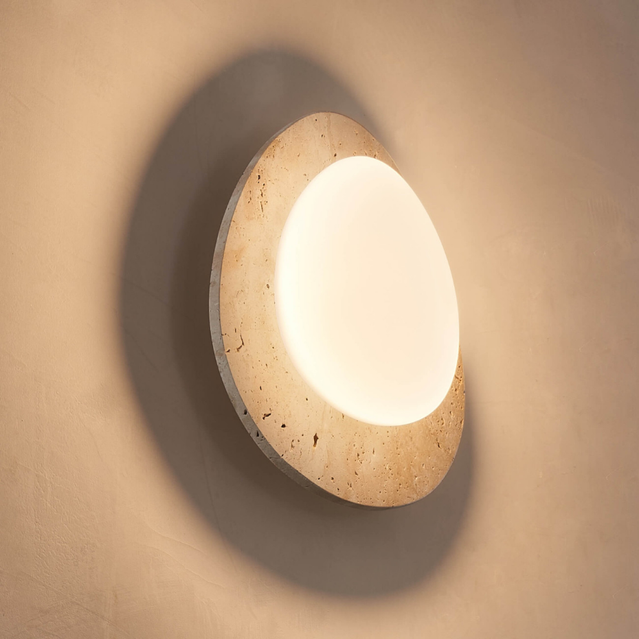 Plafonnier LED travertin naturel - NYMÉRIA