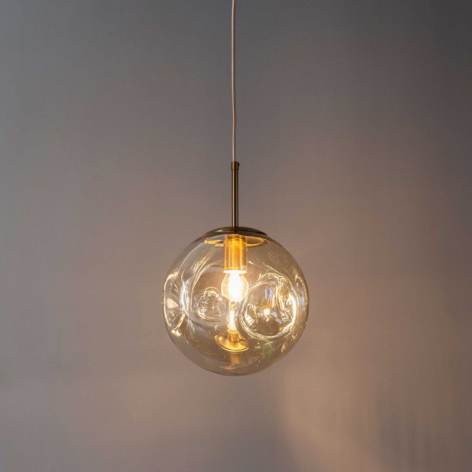 Suspension design en verre et laiton - NOUROT