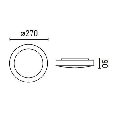 Plafonnier Salle de Bain gris 20 W LOGOS 1