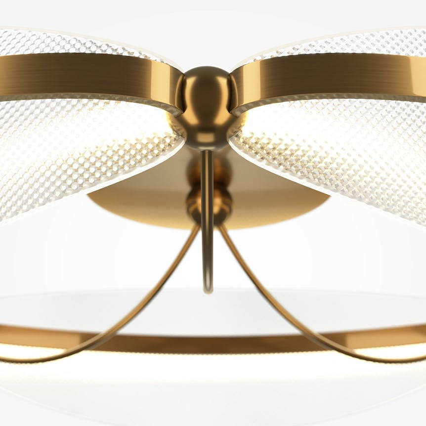 Plafonnier chambre LED blanc & or - forme elliptique AVA