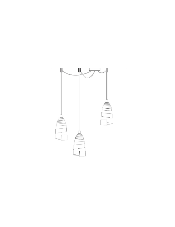 Lot de 3 suspensions béton - FLANELLE TRIPLE