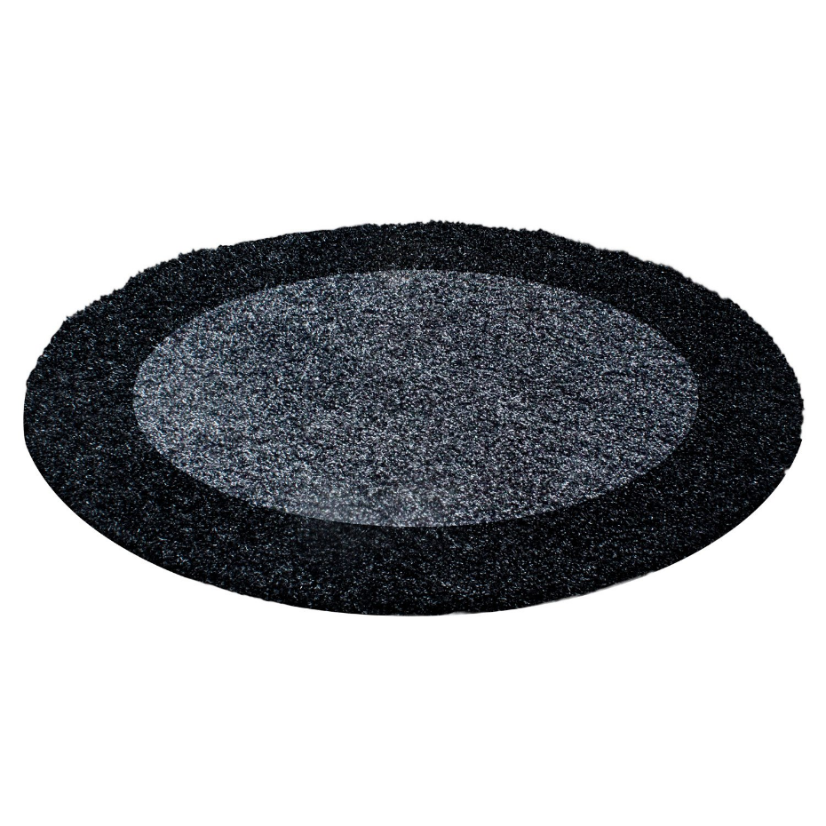 Tapis de salon shaggy rond bicolore OTTA