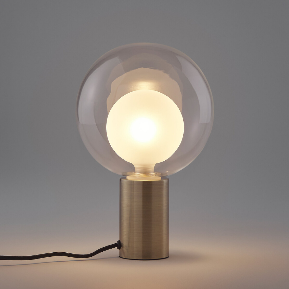 Lampe métal fer laitonné et verre, Arvin