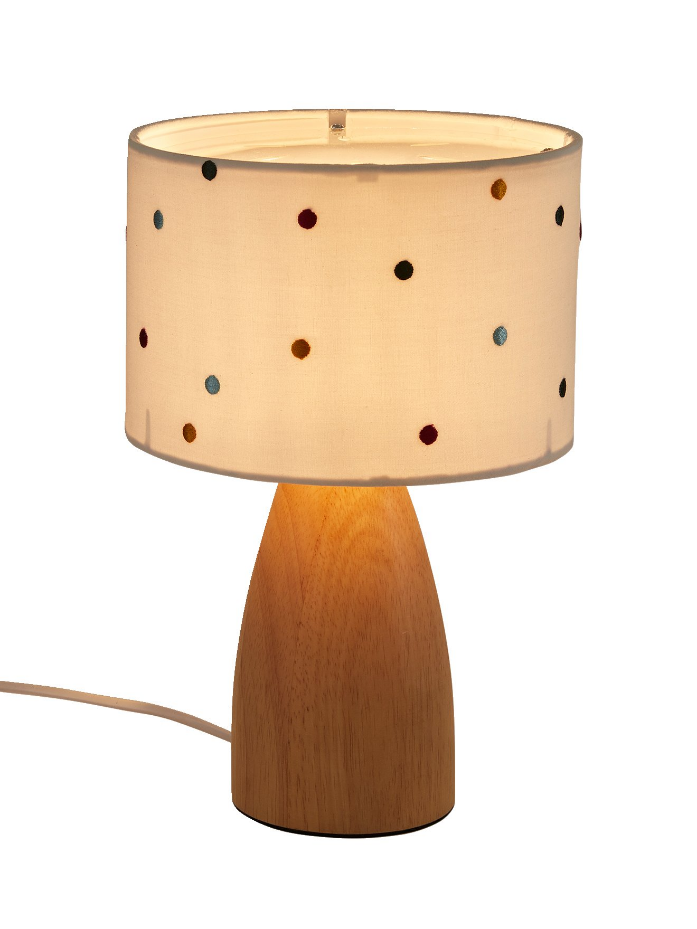 Lampe de chevet pois brodés