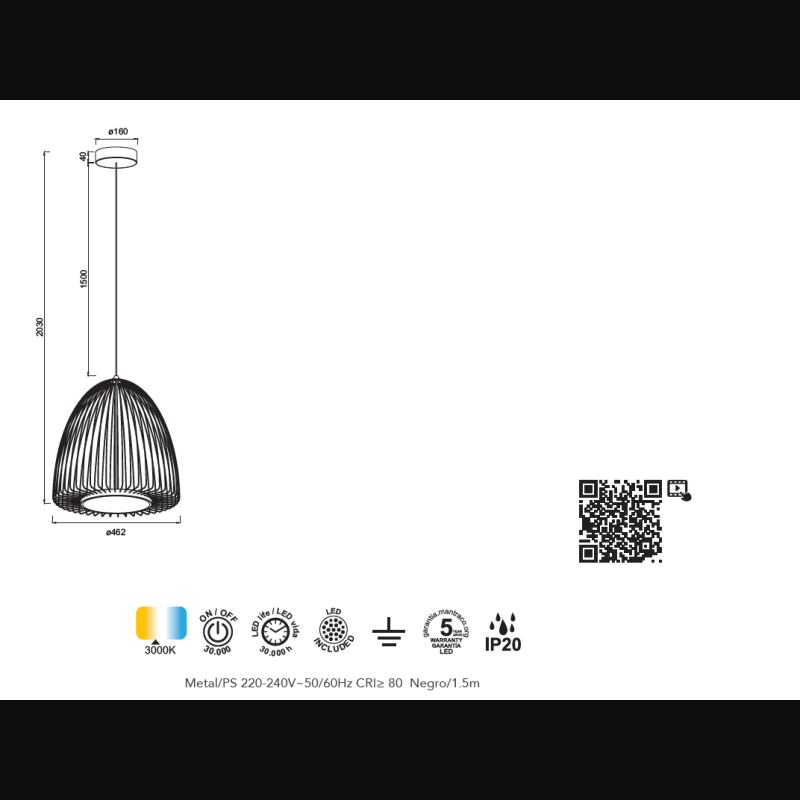 Suspension en métal design, D.46.2 , SMART
