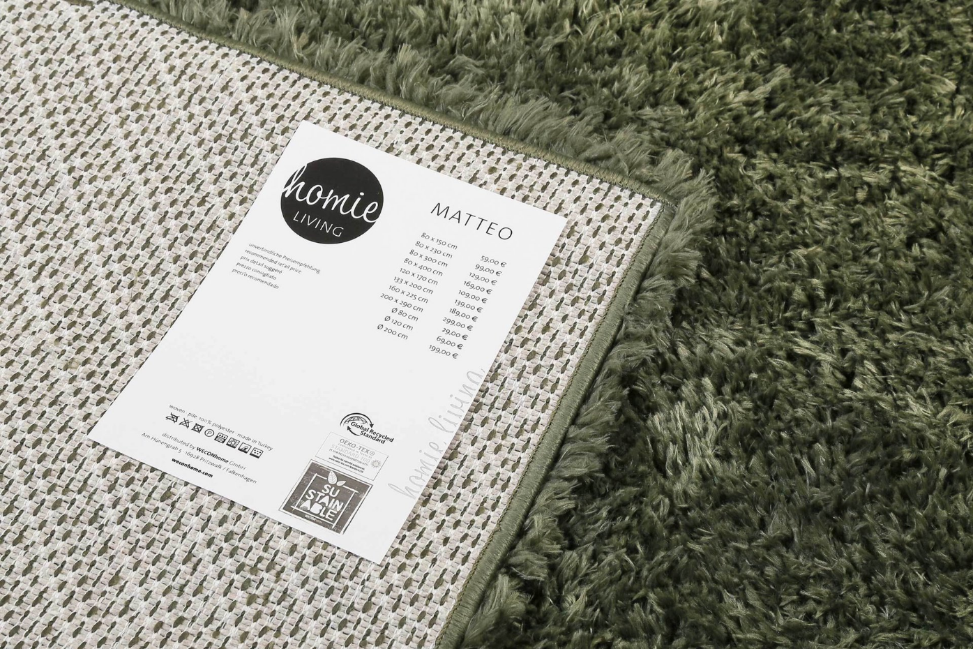 Tapis shaggy, aspect laineux ,  MATTEO