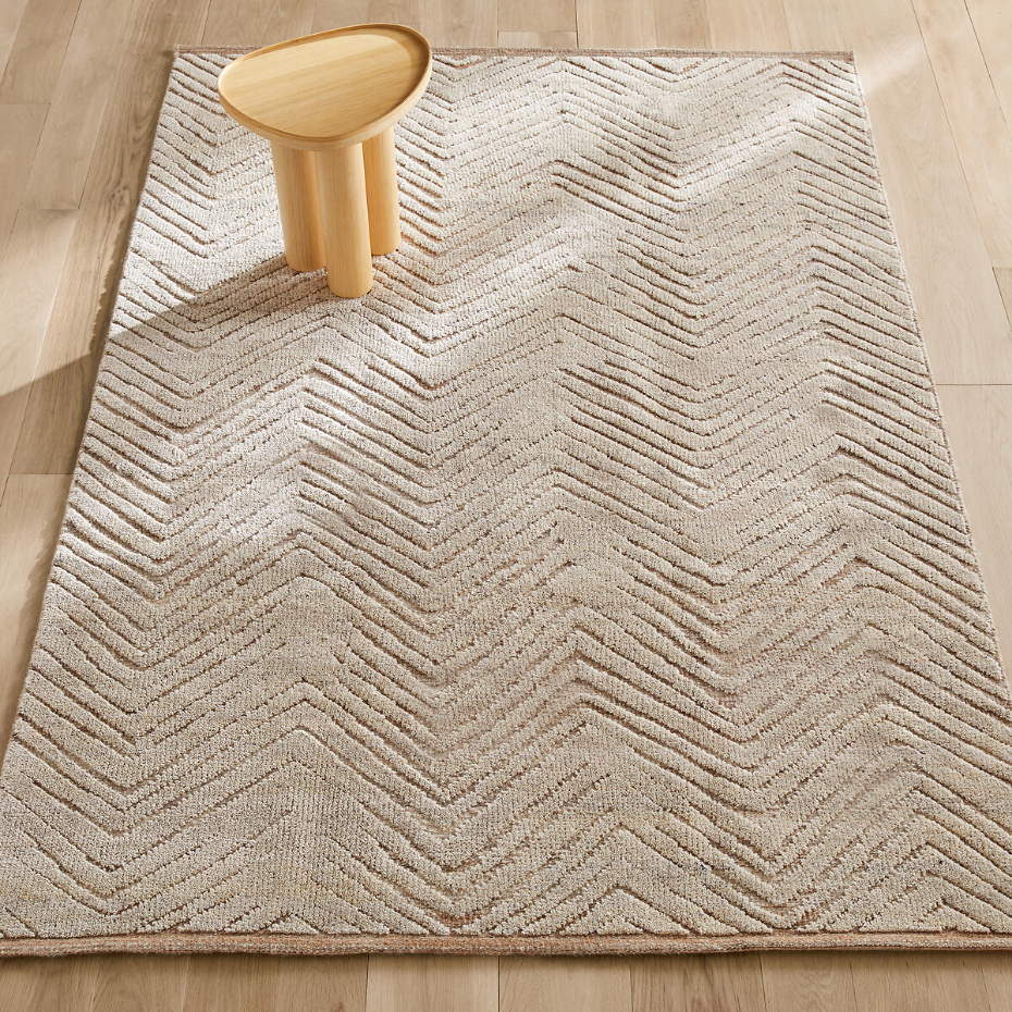 Tapis laine noué main chevrons, Nykare