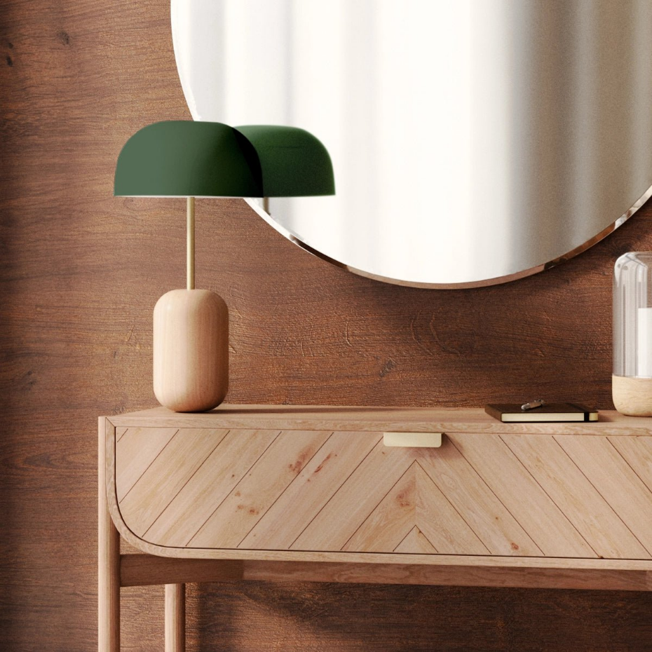 Lampe à poser avec pied en frêne, NINA