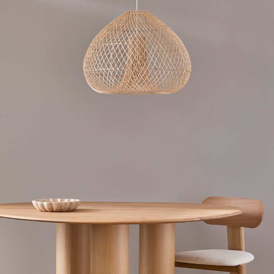 Suspension en rotin tressé, diamètre 61 cm, TITOU