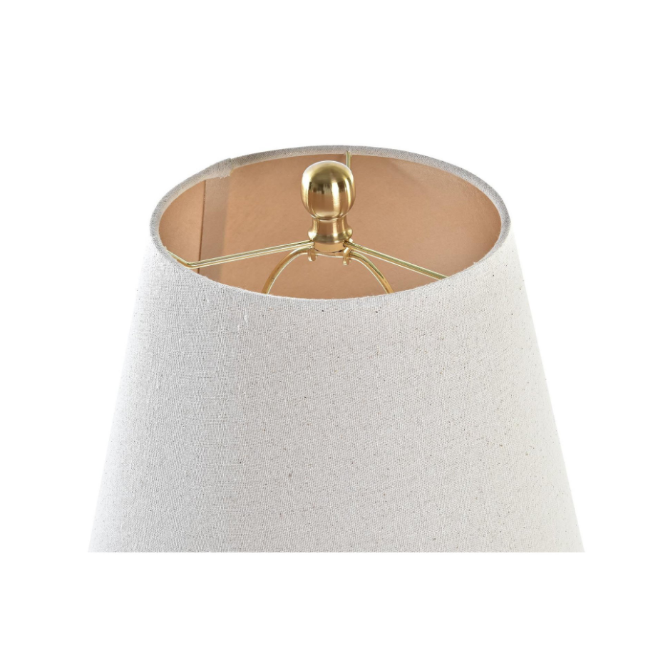 Lampe à poser articulée métal doré et abat-jour blanc - 36x50x74cm