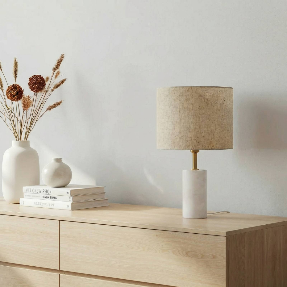 Lampe à poser en textile scandinave