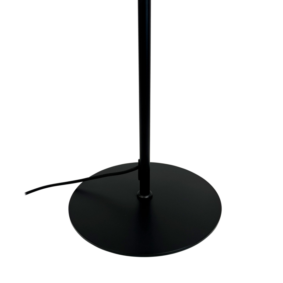 Lampadaire en métal et tissu Noir/Blanc Calix