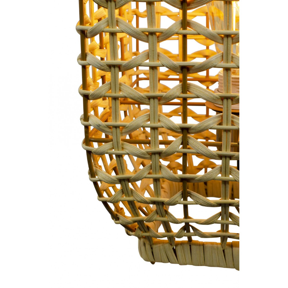Lampe à poser en rotin et métal petit modèle, AMBA