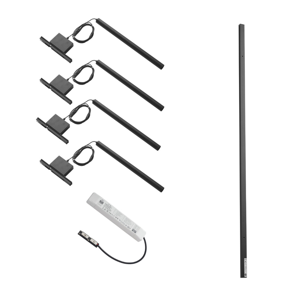 Kit rail 4 tubes LED suspendus - LYNE