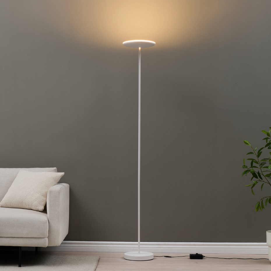 Lampadaire blanc avec variateur - KALENA
