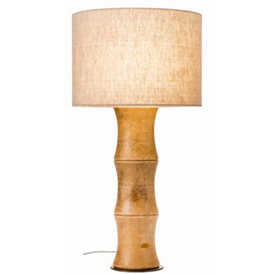 Lampe à poser en bambou et abat-jour jute 30x30x60cm
