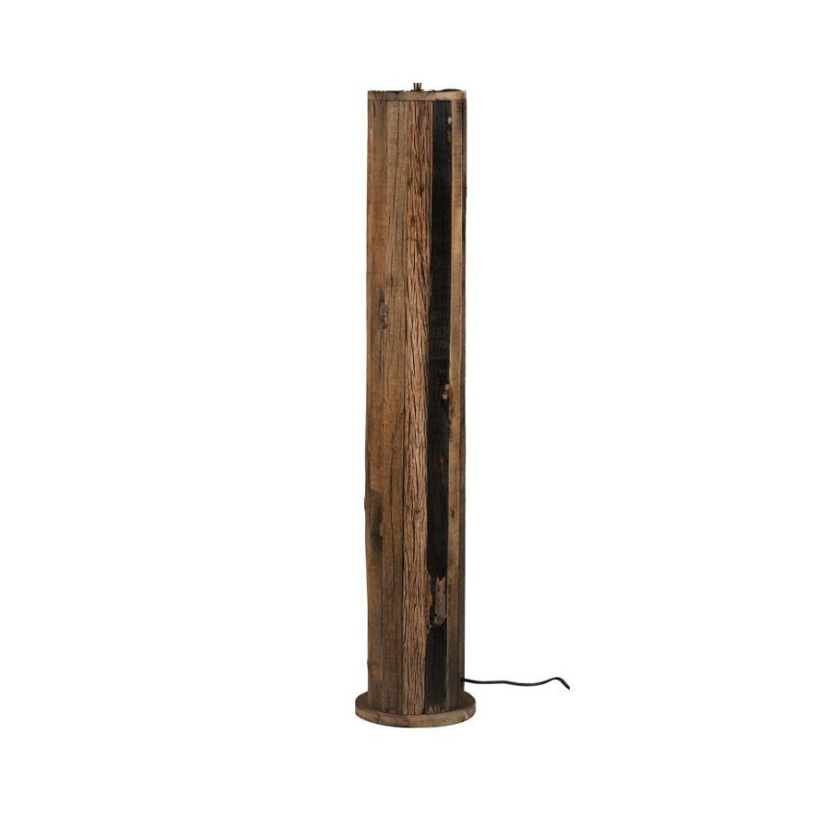 Pied de lampe en bois recyclé H130