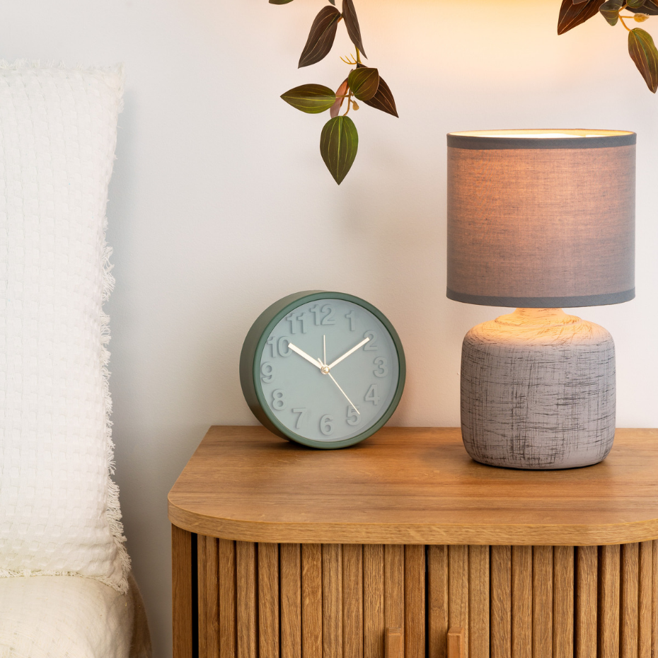Lampe grès céramique et coton épurée SALTA