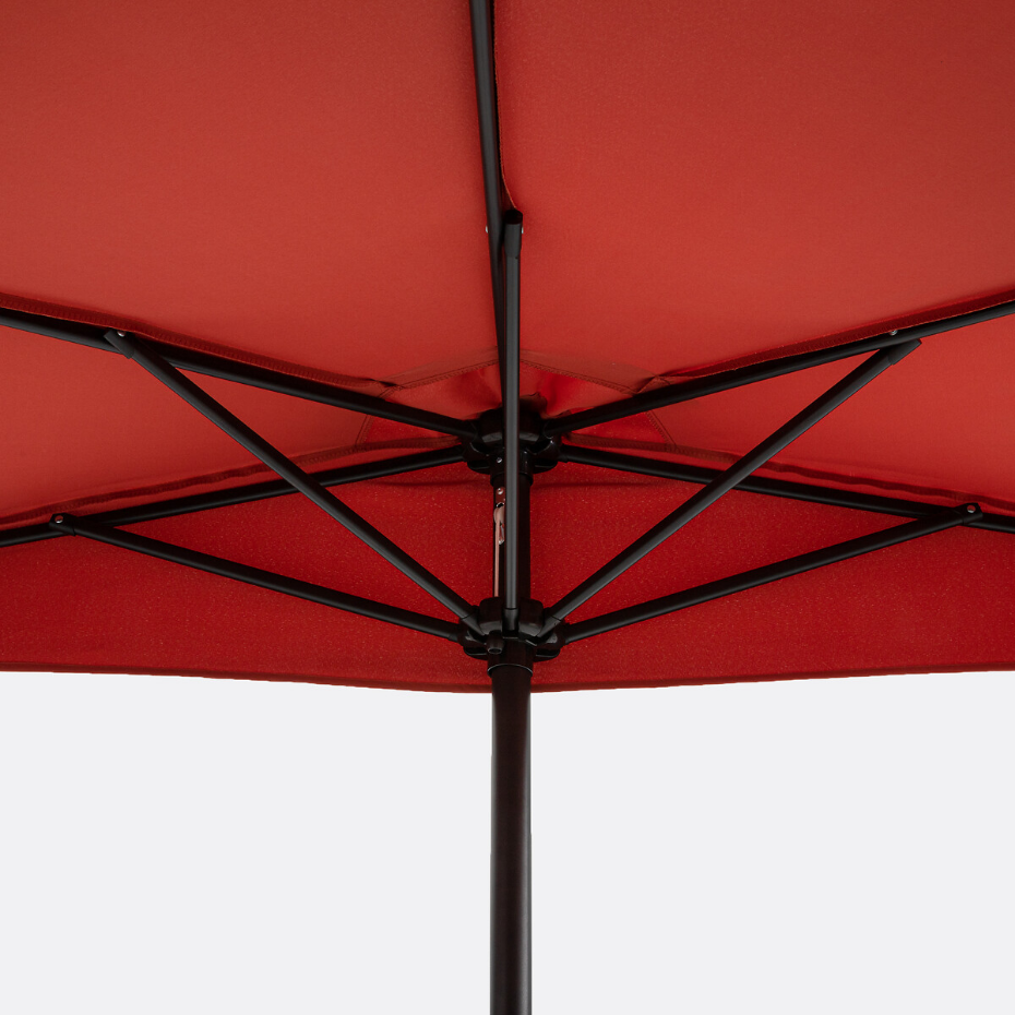 Demi-parasol de balcon à franges Medio