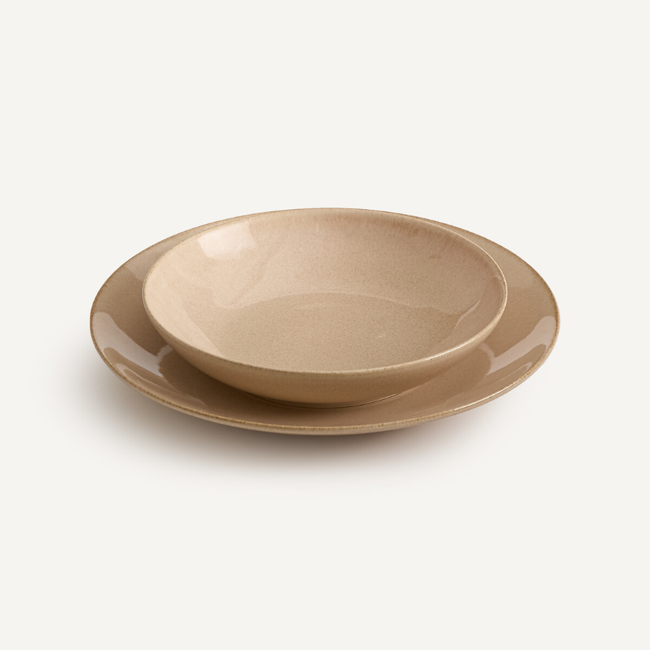 Lot de 4 assiettes plates en grès émaillé, BENN