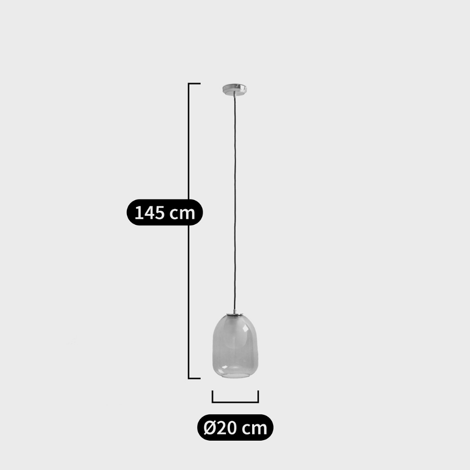 Suspension laiton et verre ambré Ø20 cm, Bumble