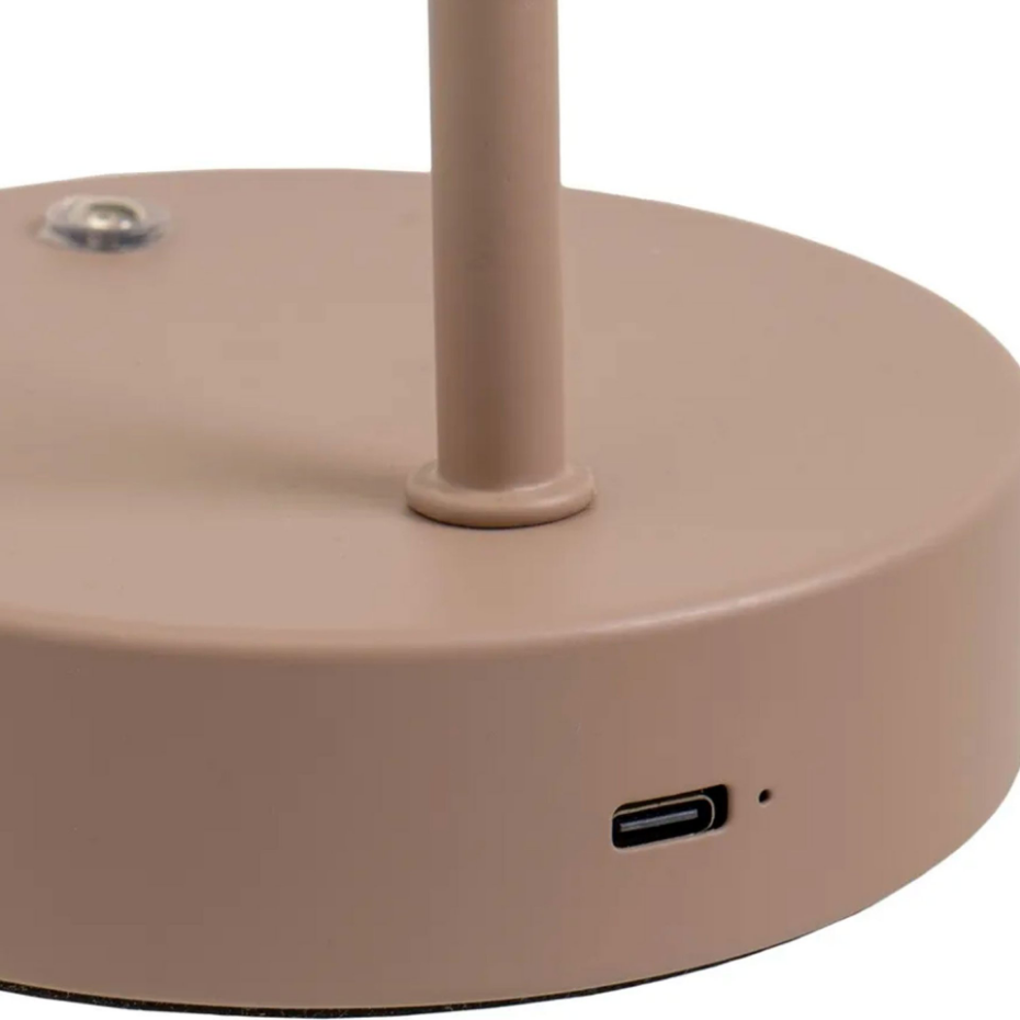 Lampe de bureau métal taupe LED sans fil 11x16x32cm
