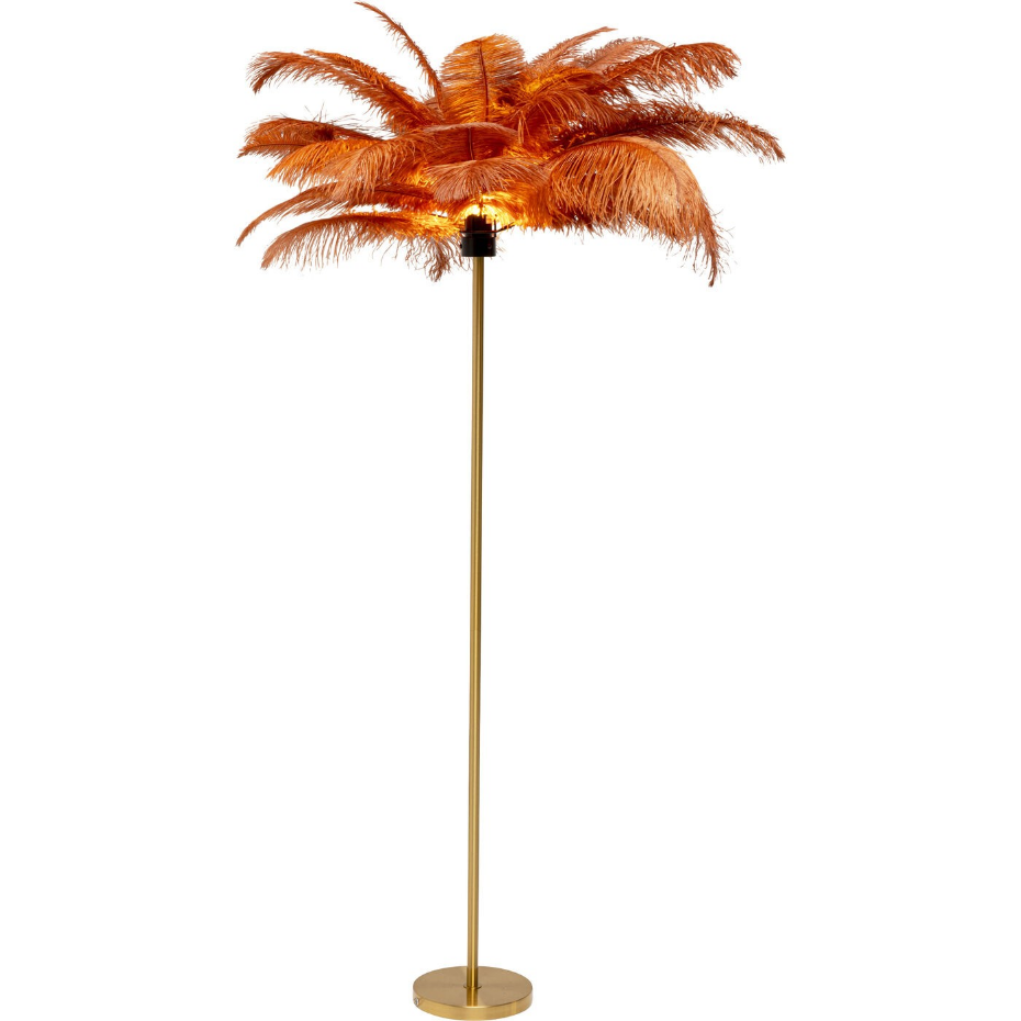 Lampadaire plumes 165cm marron