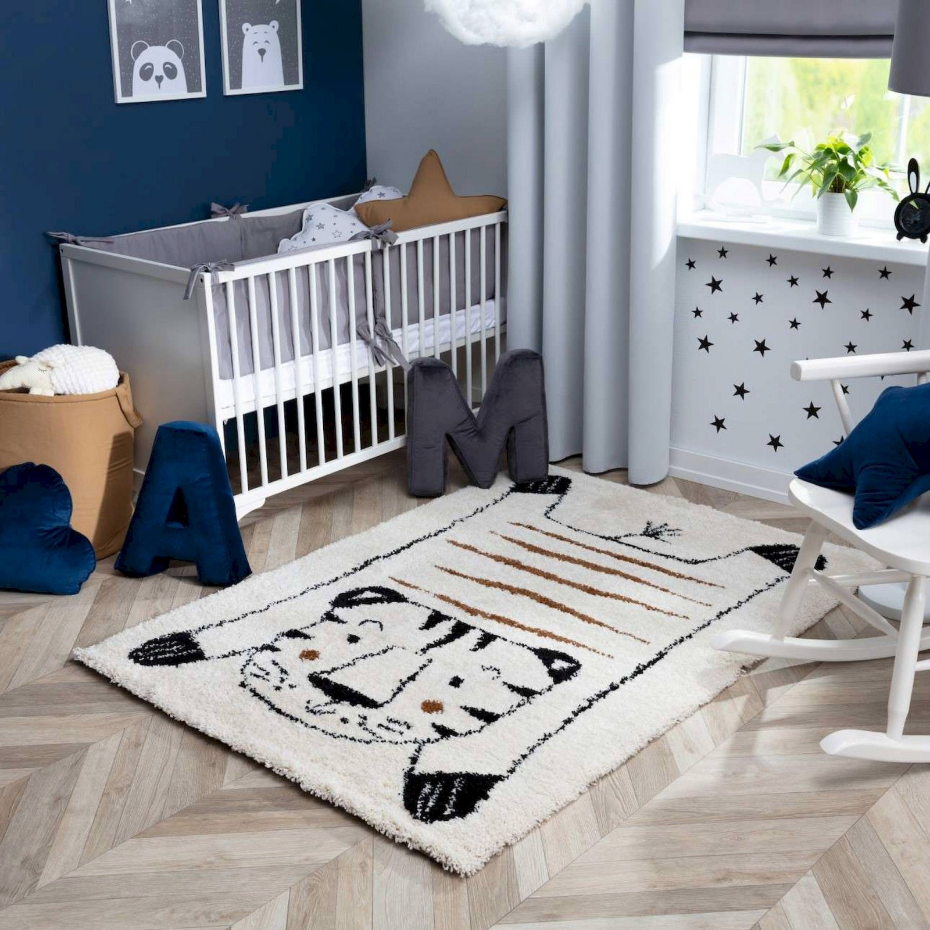 Tapis enfant rectangulaire en polypropylène Tigre YellowTipi