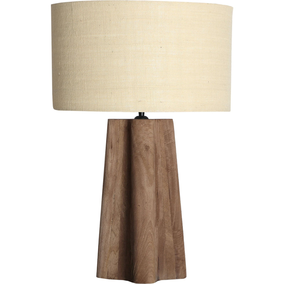 Lampe de table en bois de manguier et jute