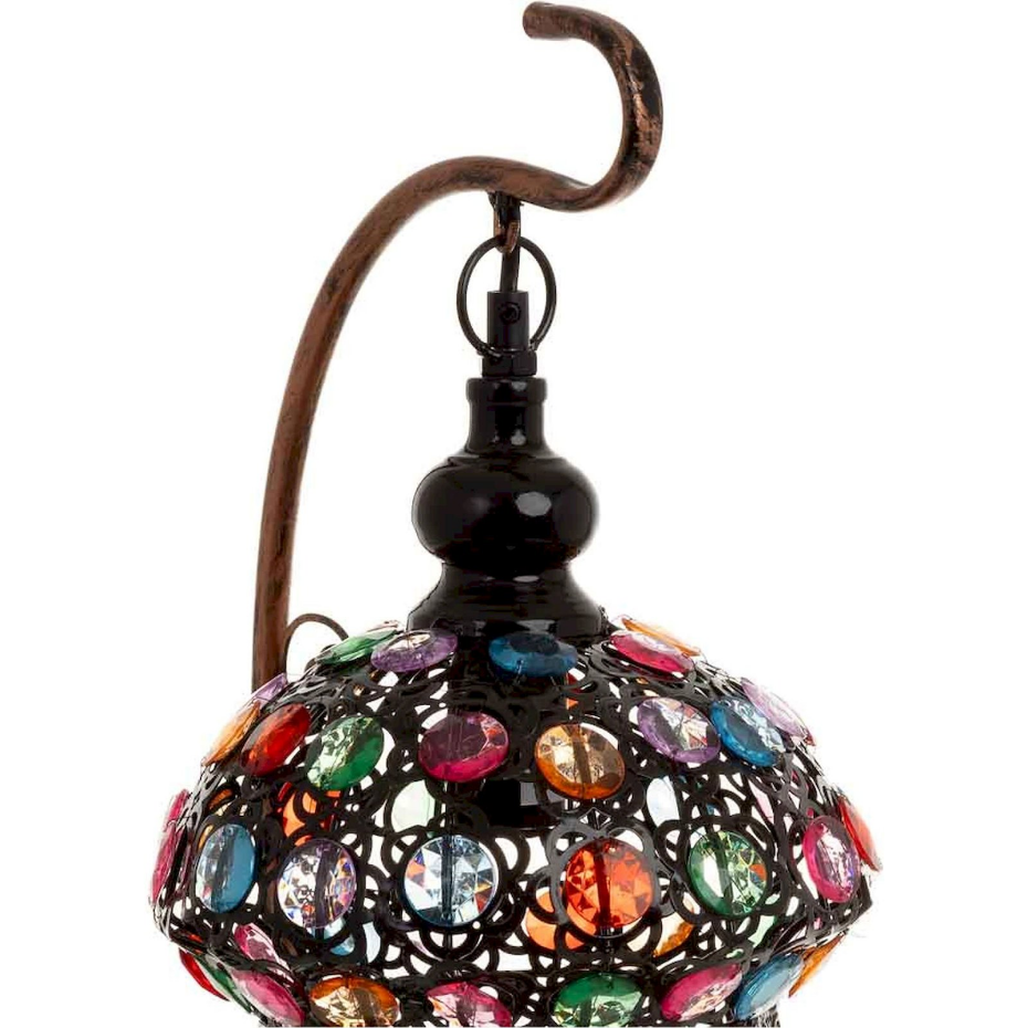 Lampe de table en métal perles colorées style bohème