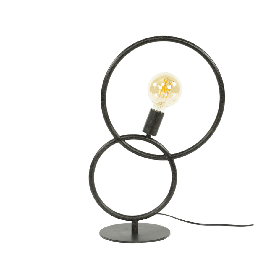 Lampe design noire – 2 anneaux TRIBECA
