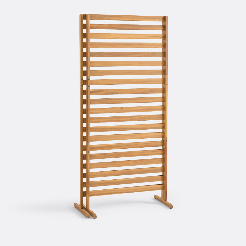 Claustra de jardin en acacia, double panneau, WASSIF