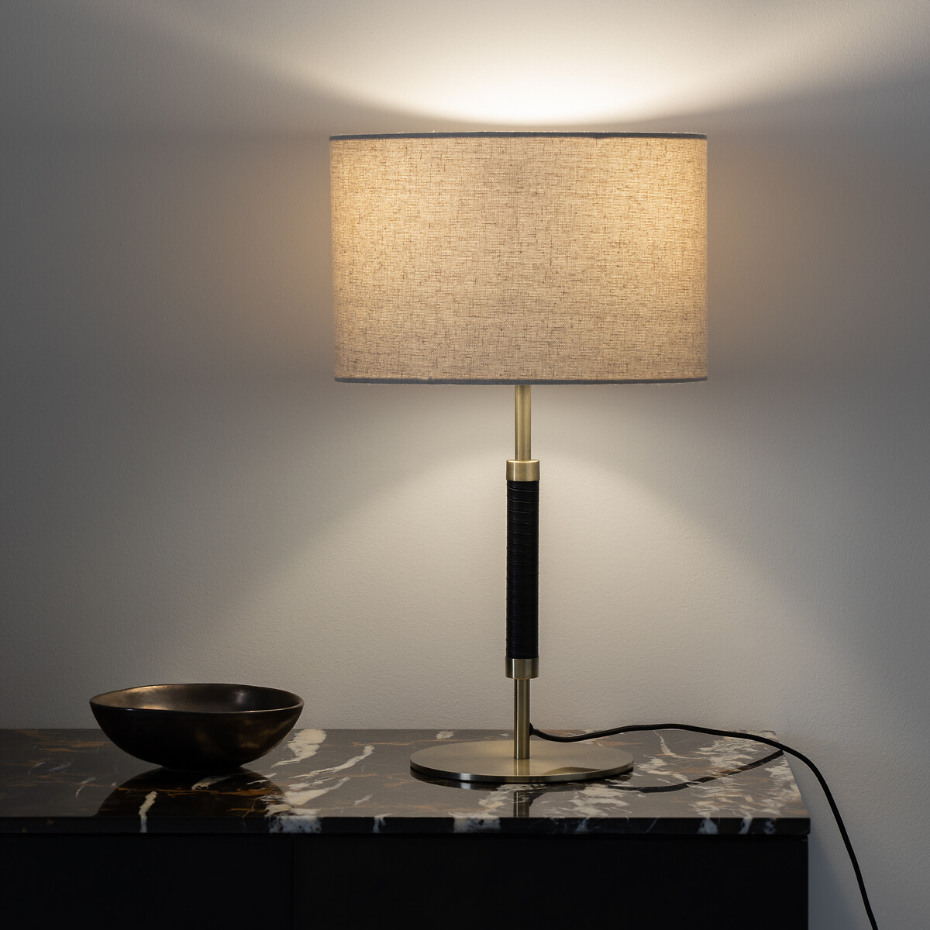 Lampe métal, laiton et lin, Jihana