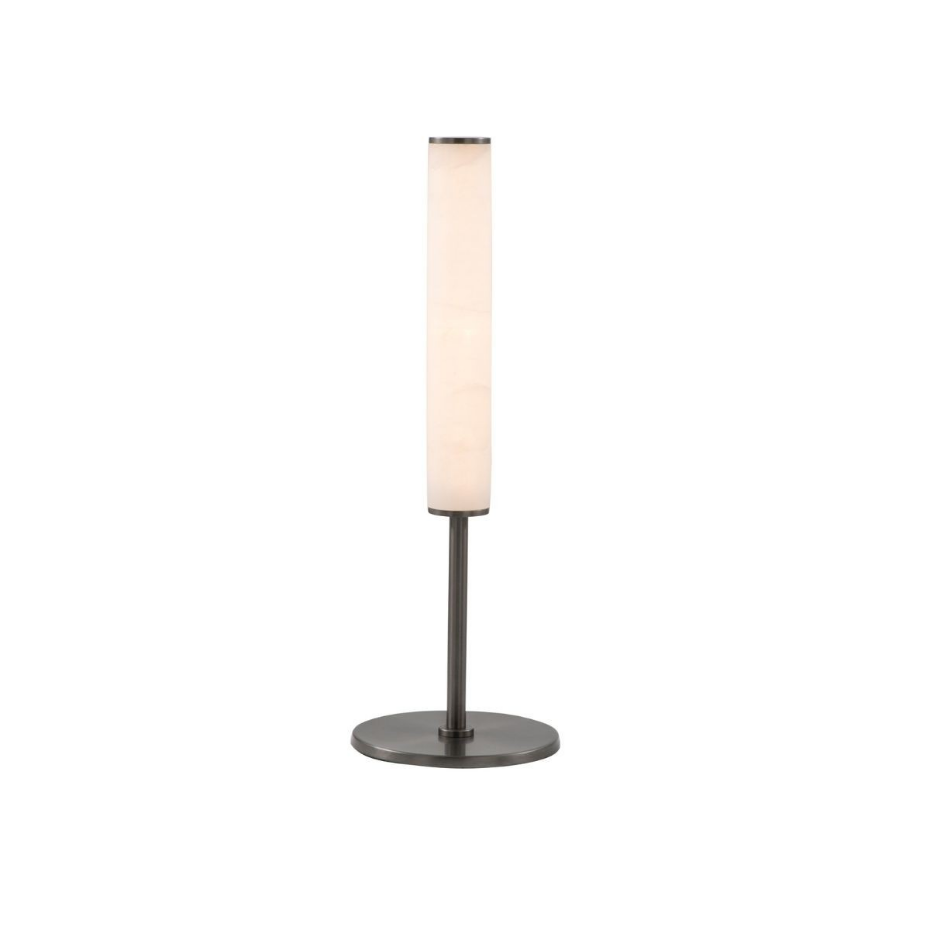 Lampe à poser en albâtre et métal H59 cm - MONTAIGNE