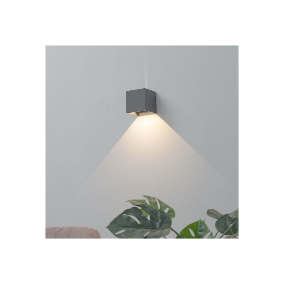Applique LED réglable grise IP54 - CUBIC