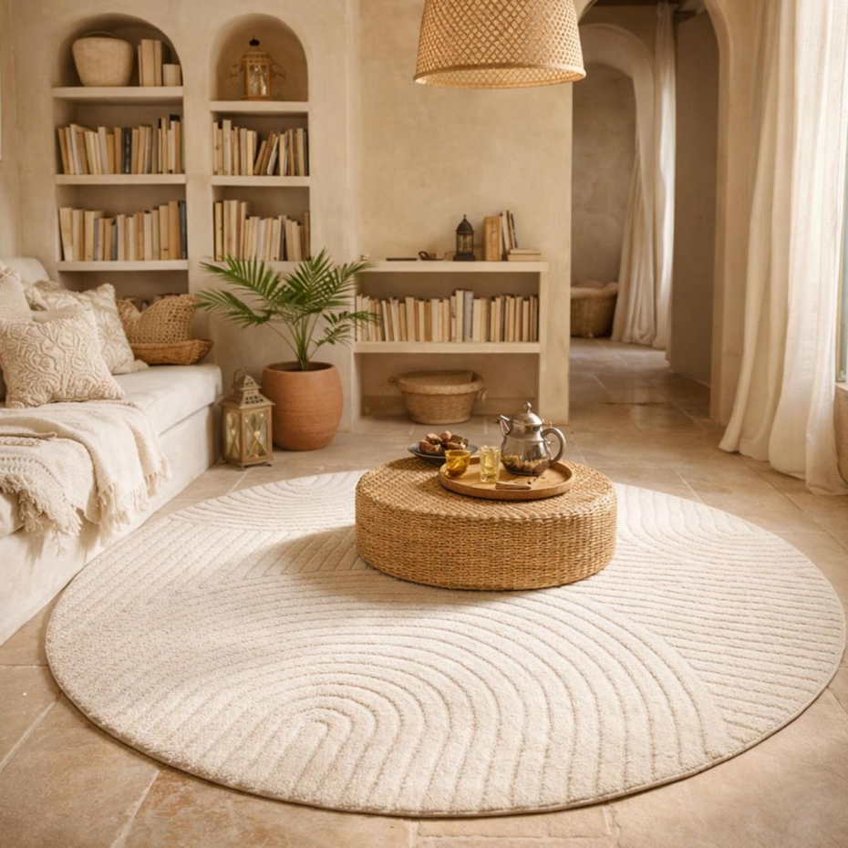 Tapis salon et chambre tissé motif simple LYN9 CERNAN