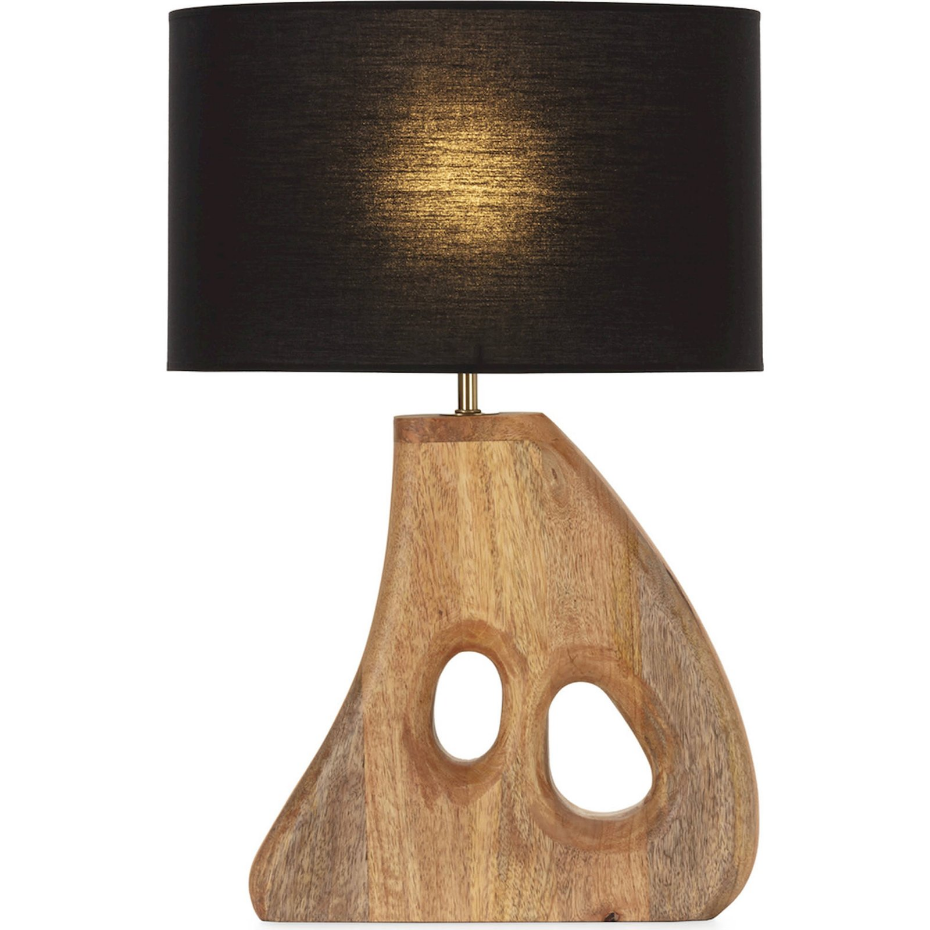 Lampe de table en bois de manguier forme organique