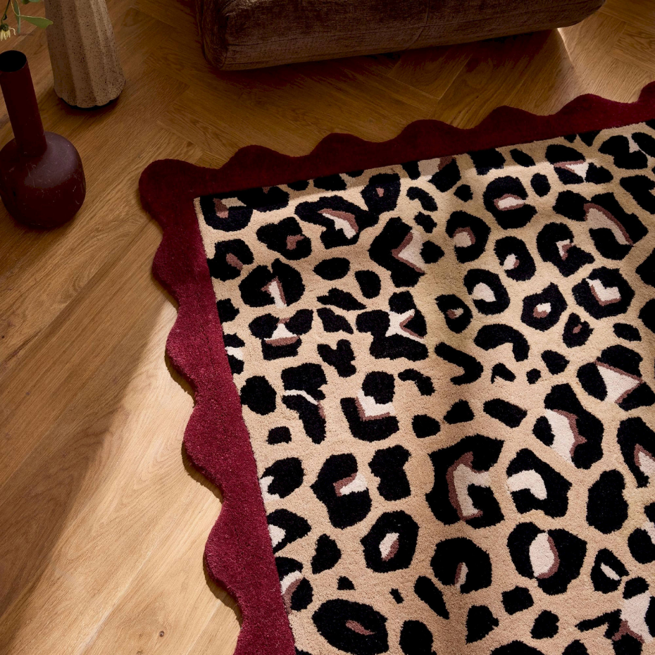 Tapis rectangulaire en laine et coton Âme fauve