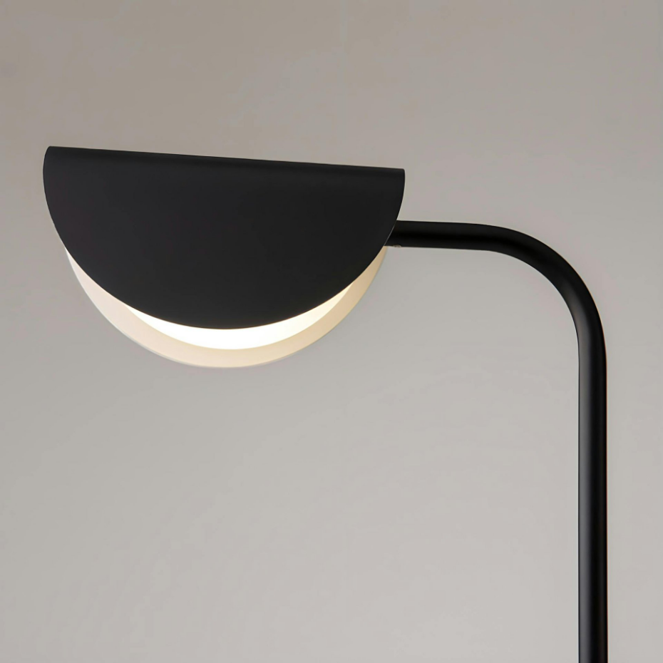 Lampadaire design noir - abat jour plié, interrupteur LENORE