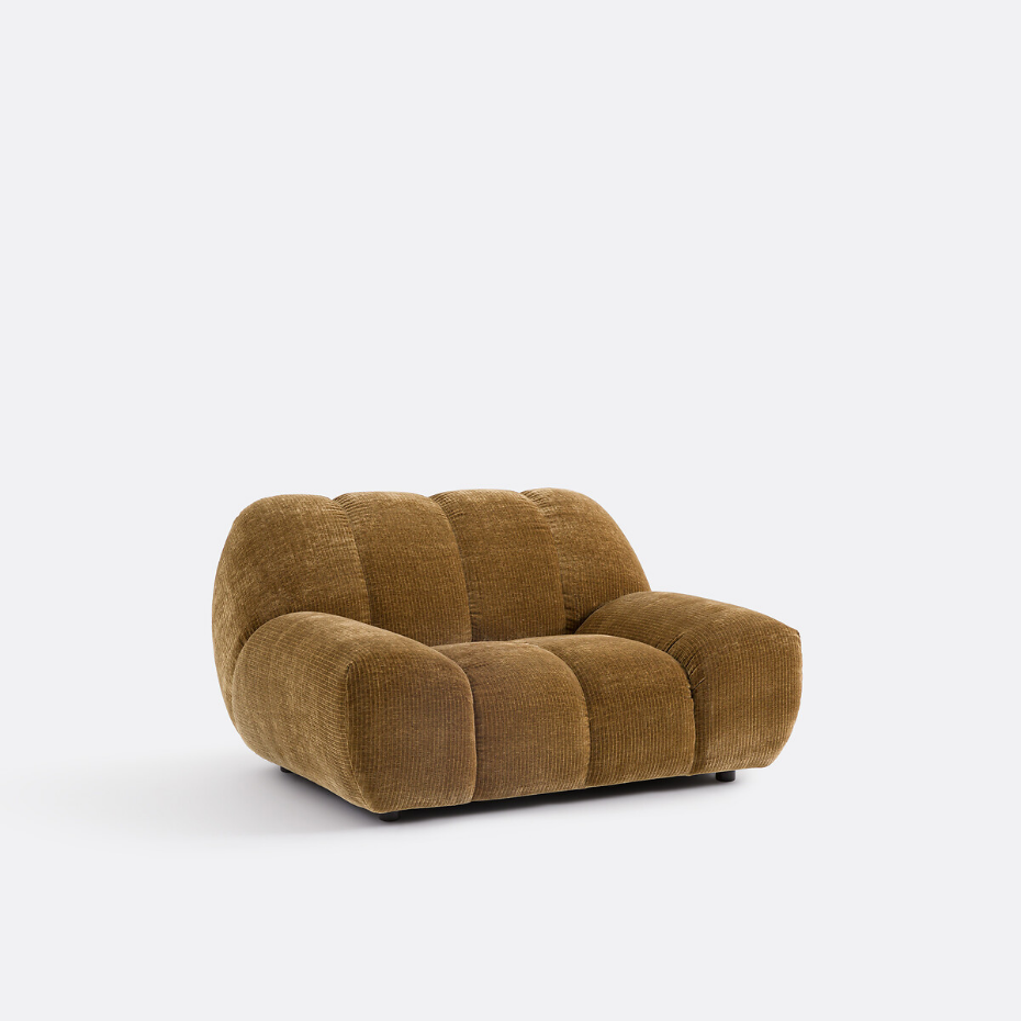 Fauteuil XL, velours côtelé vintage, Nuria