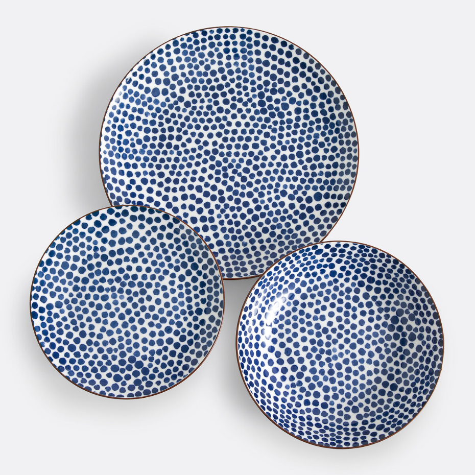 Service de 18 assiettes en porcelaine, Sienna