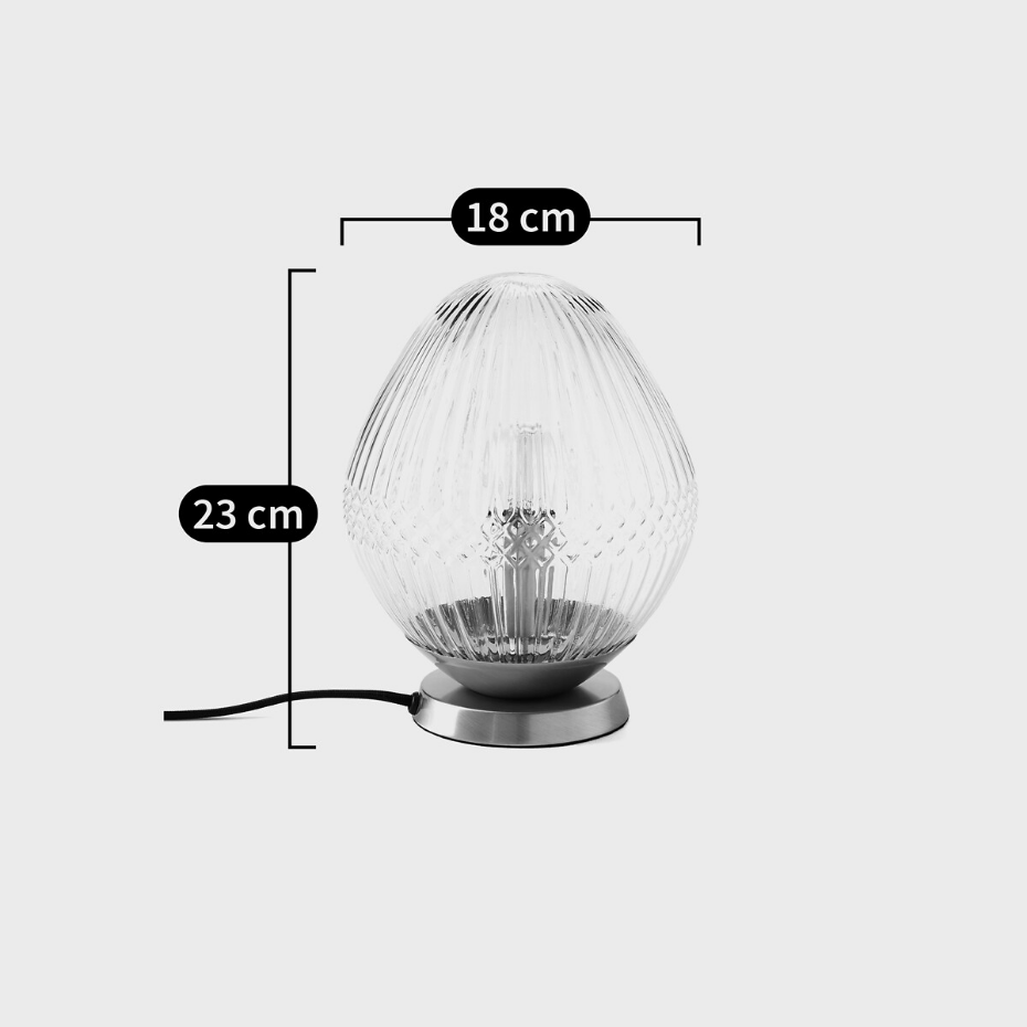 Lampe à poser laiton et verre strié, Ari