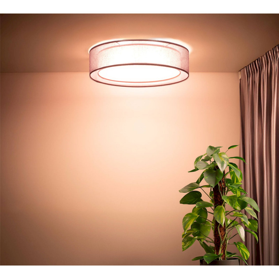 Plafonnier rond en tissu effet lumière douce Puro