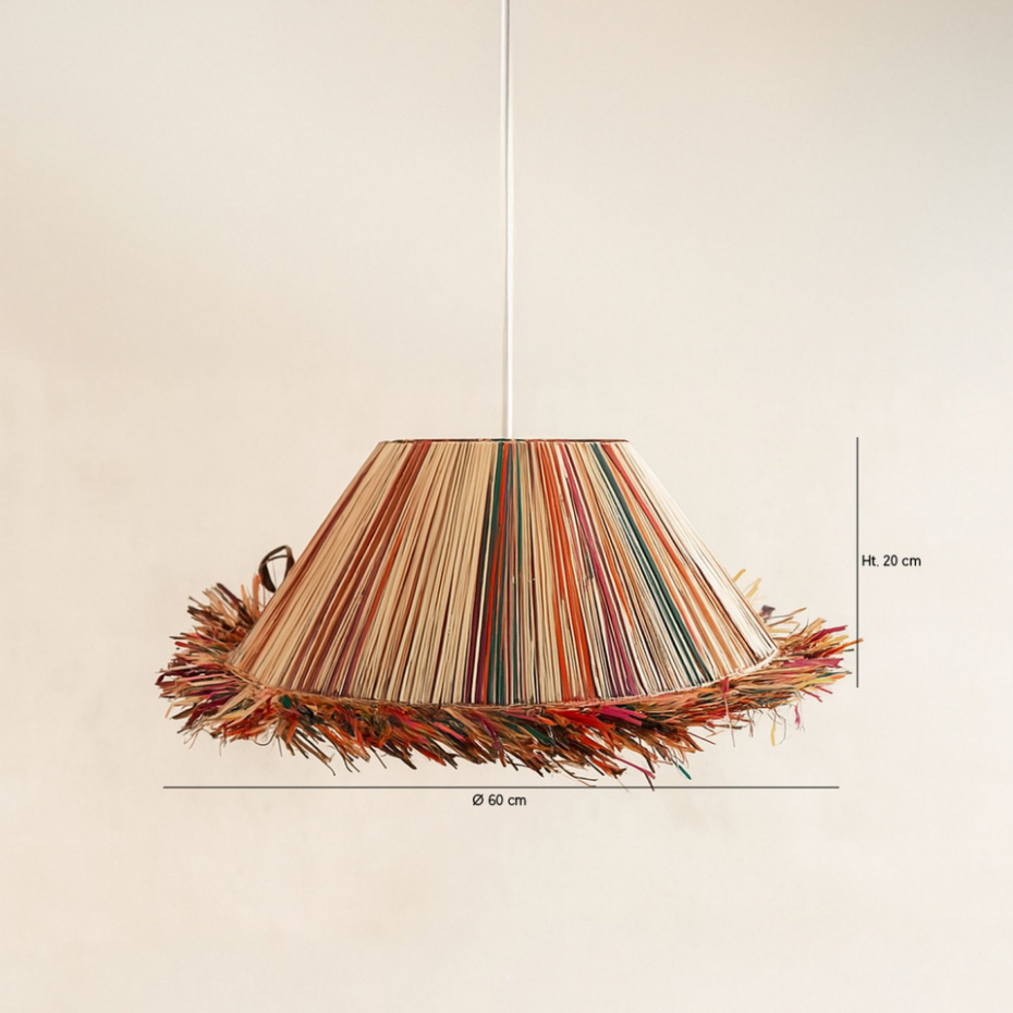 Suspension en raphia coloré, JOLO