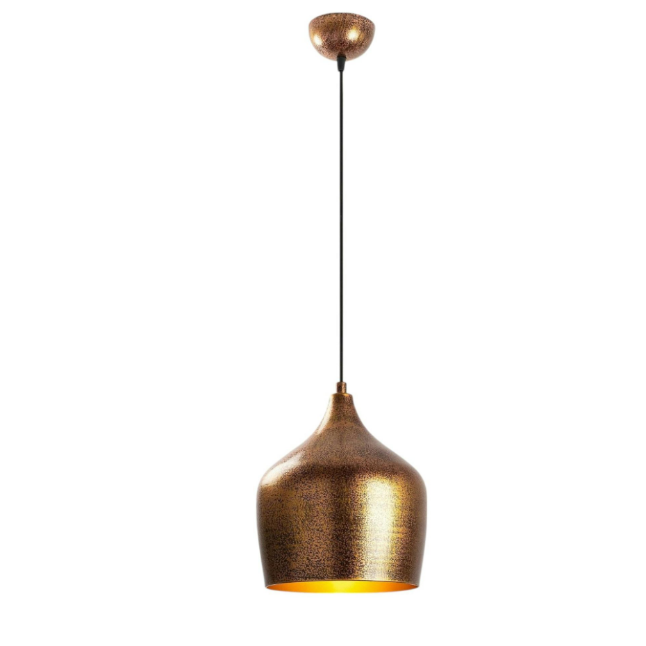 Suspension vintage cuisine – métal moucheté cuivré SILE