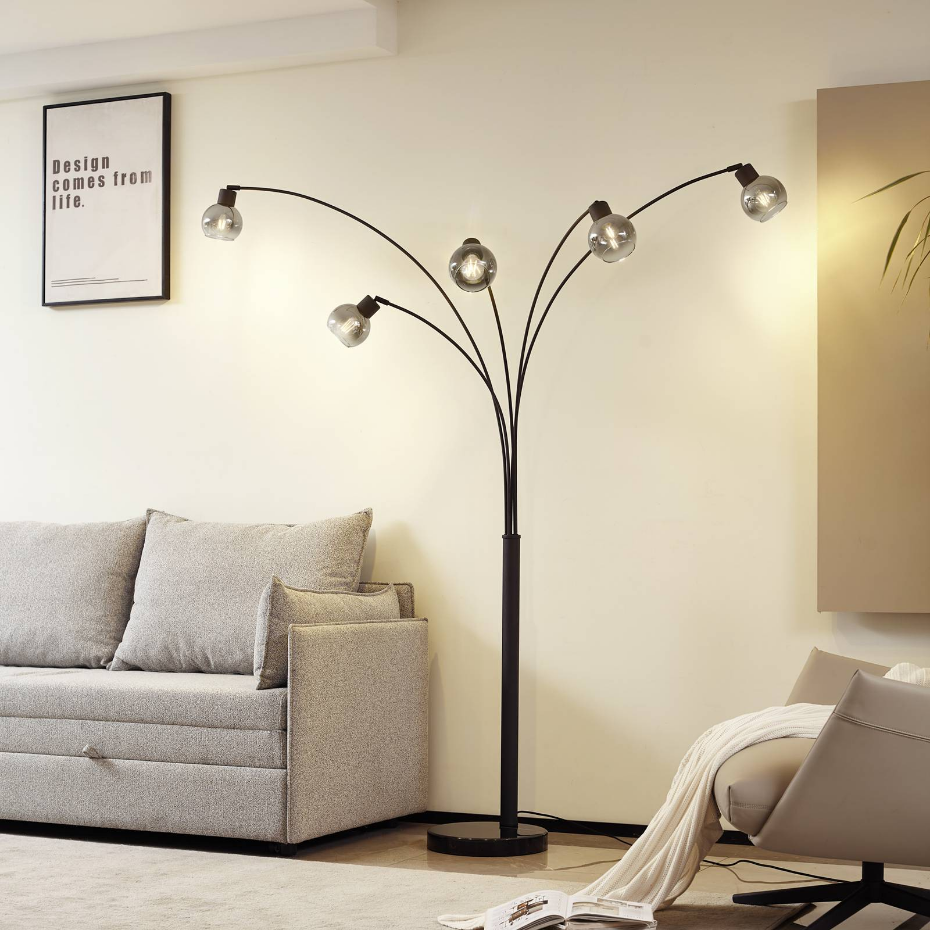 Lampadaire en métal moderne, Braccio