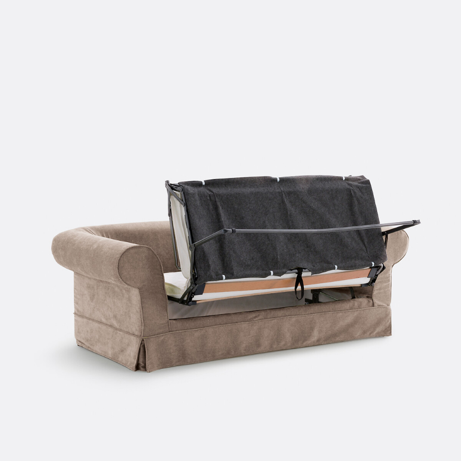 Canapé droit, convertible, 2 ou 3 places, en polyester chiné, ADELIA